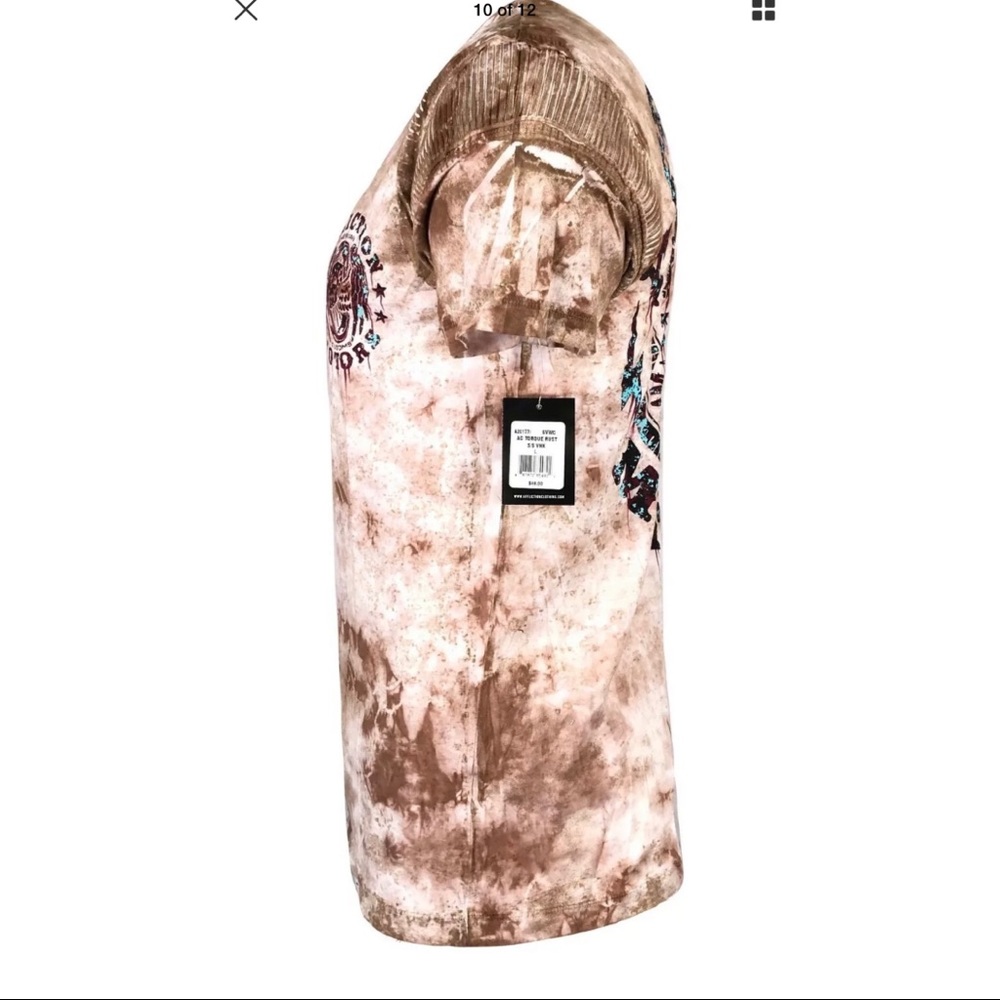 AFFLICTION Mens T-Shirt AC TORQUE RUST Biker - Picture 6 of 8
